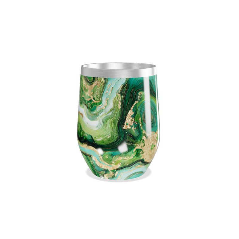 Copo Térmico Slim - Verde Mármore Aço Inox