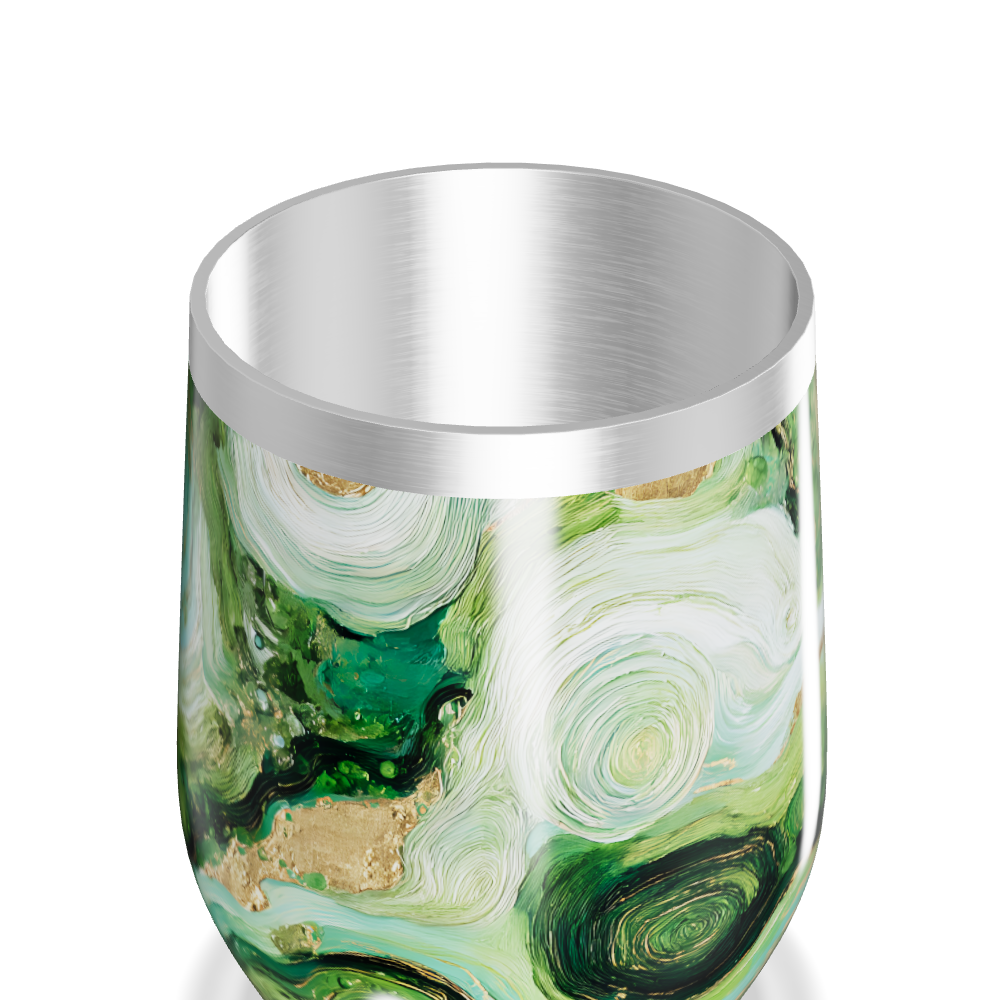 Copo Térmico Slim - Verde Mármore Aço Inox