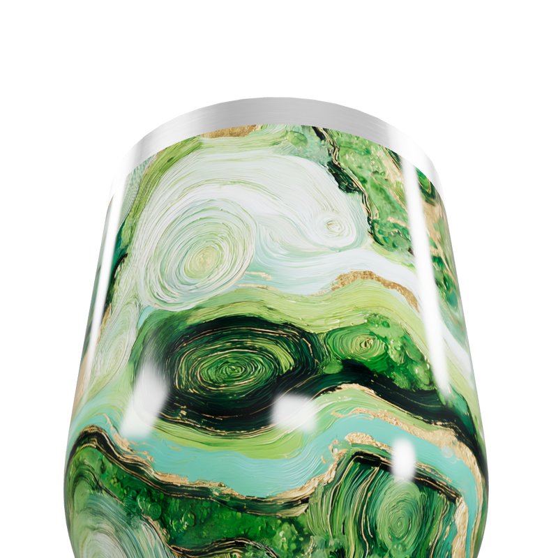 Copo Térmico Slim - Verde Mármore Aço Inox