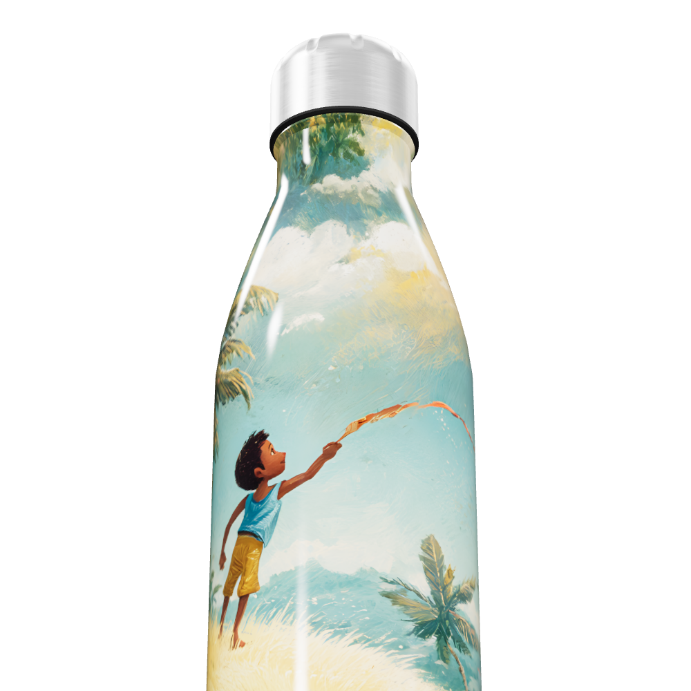 Garrafa Inox - Estampa Menino Colorida