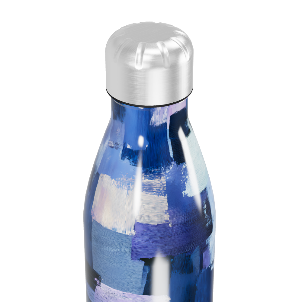 Garrafa Inox - Estampa Azul Artística