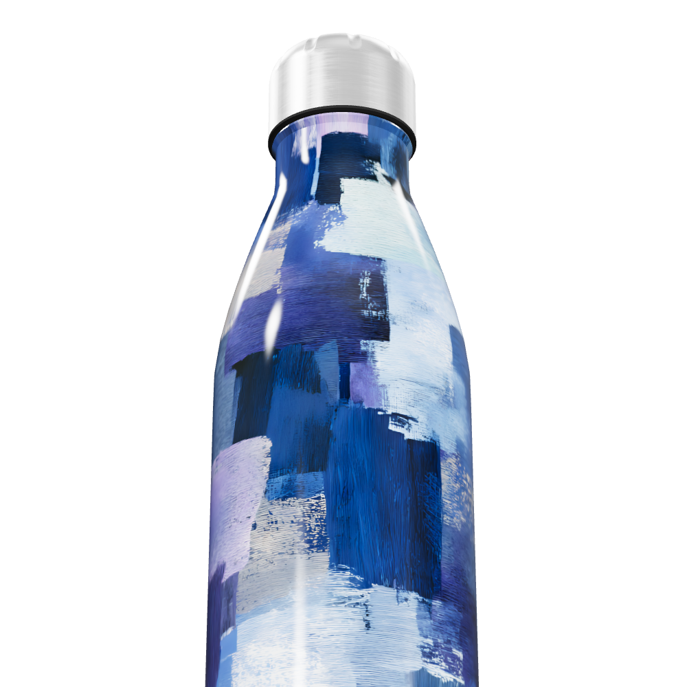 Garrafa Inox - Estampa Azul Artística
