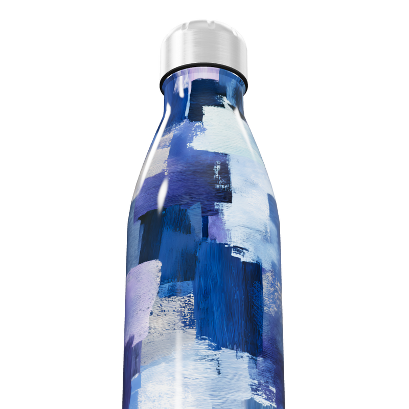 Garrafa Inox - Estampa Azul Artística