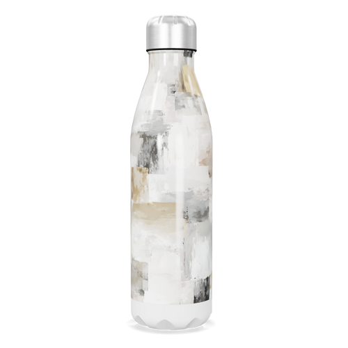 Garrafa Inox - Estampa Abstrata Branca