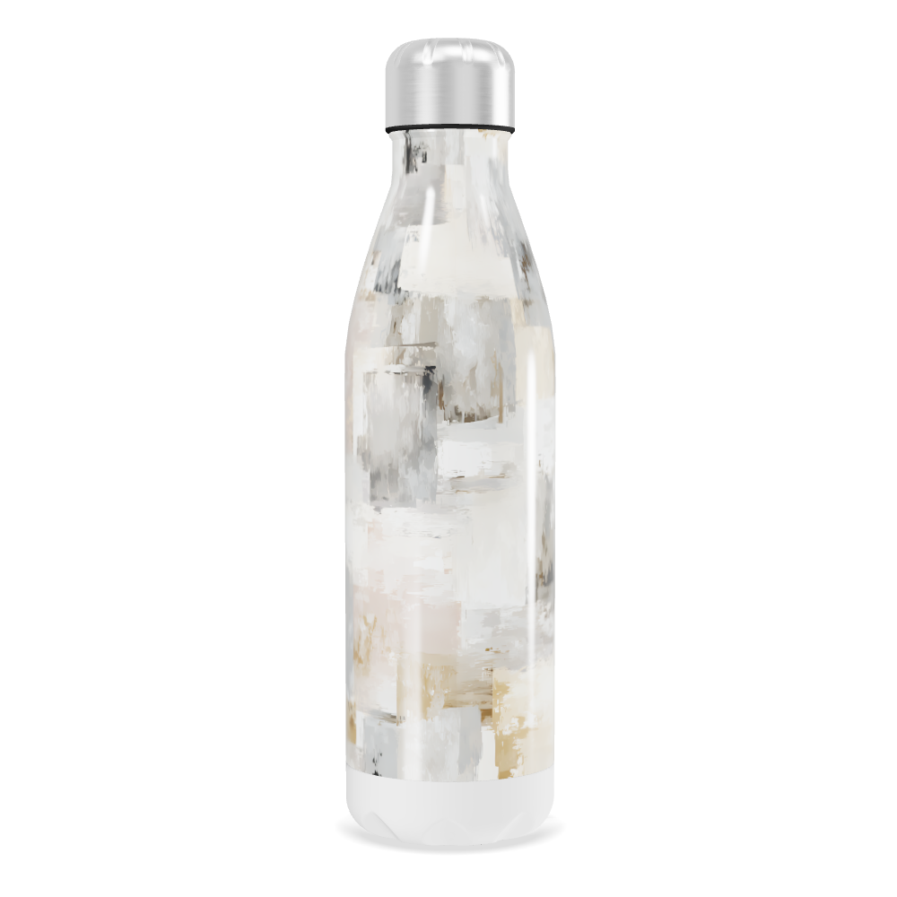 Garrafa Inox - Estampa Abstrata Branca