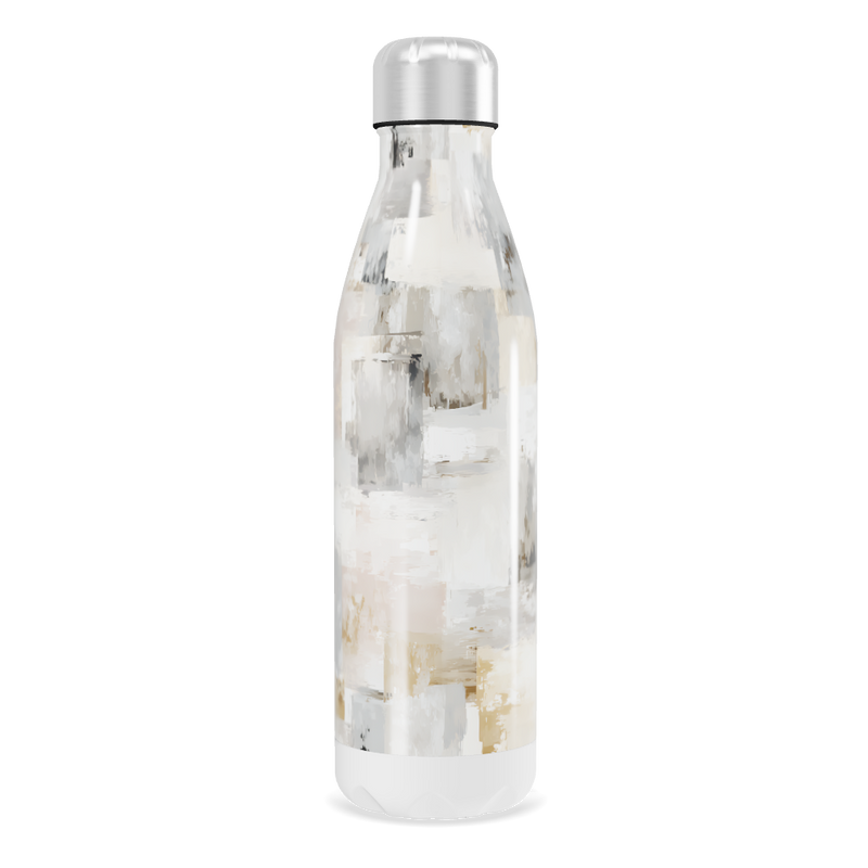 Garrafa Inox - Estampa Abstrata Branca