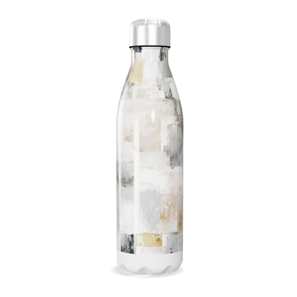 Garrafa Inox - Estampa Abstrata Branca