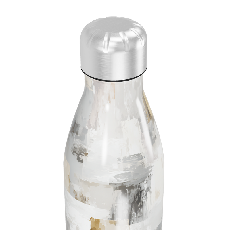Garrafa Inox - Estampa Abstrata Branca
