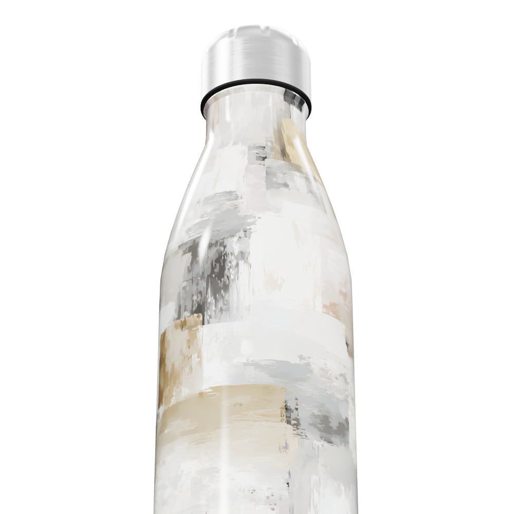 Garrafa Inox - Estampa Abstrata Branca