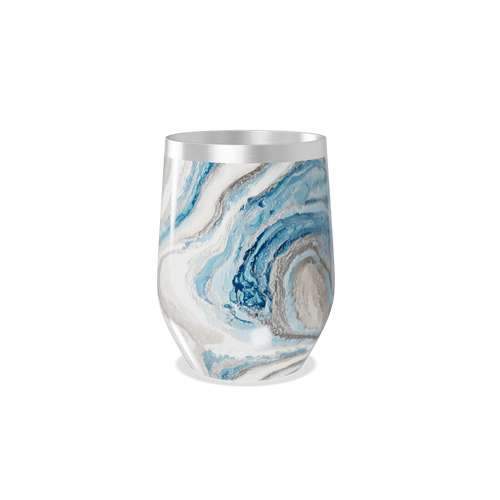 Copo Térmico Slim - Mármore Azul e Branco
