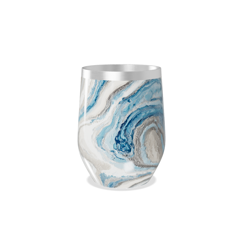 Copo Térmico Slim - Mármore Azul e Branco