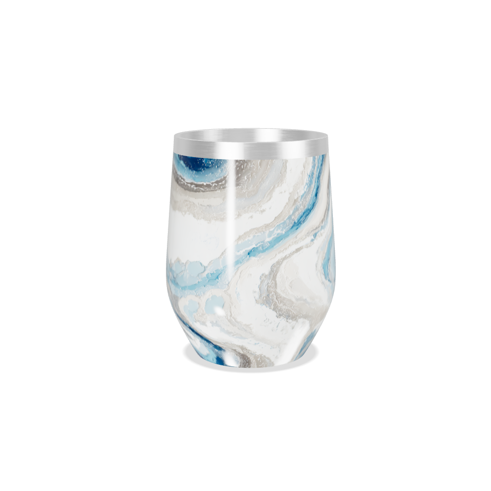 Copo Térmico Slim - Mármore Azul e Branco