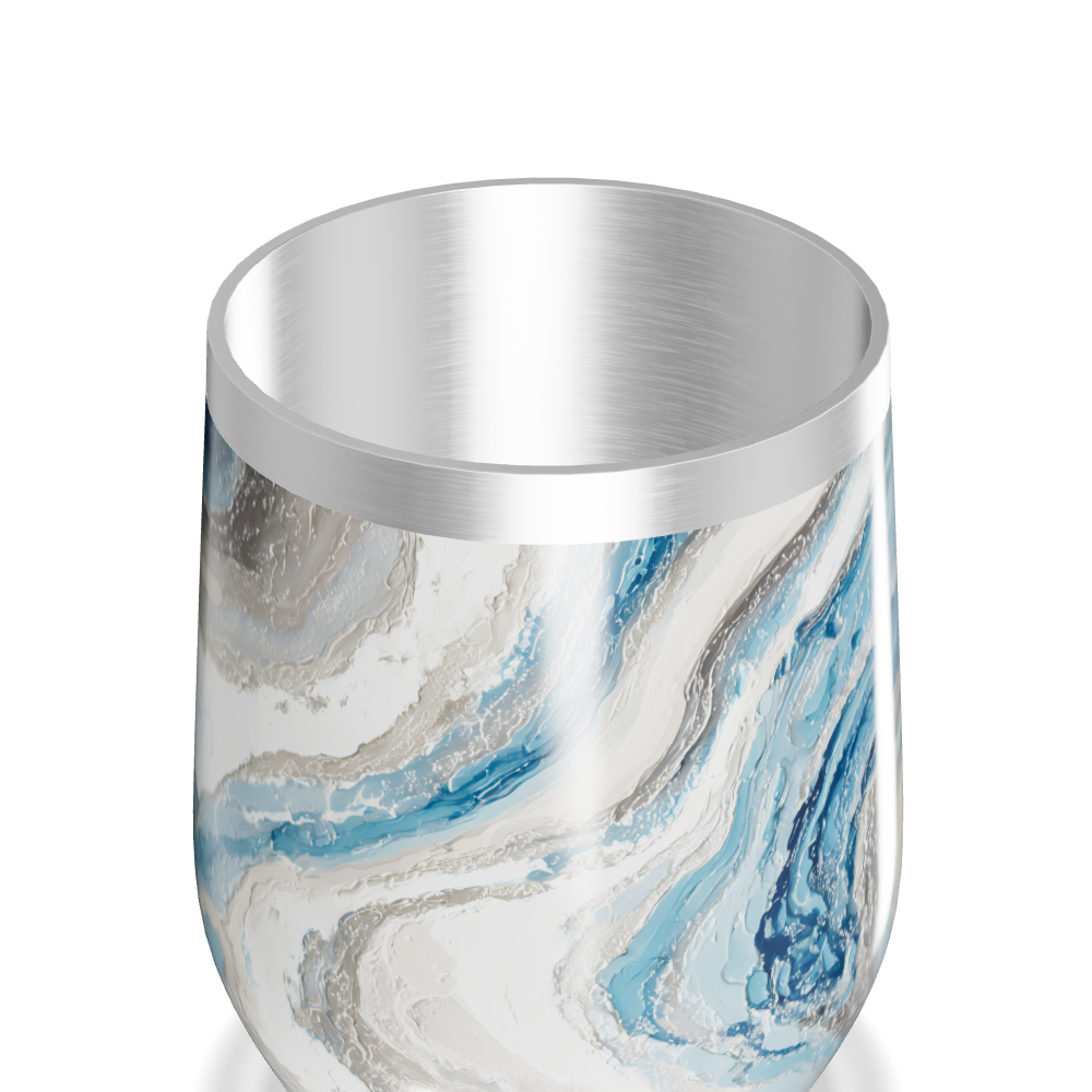 Copo Térmico Slim - Mármore Azul e Branco