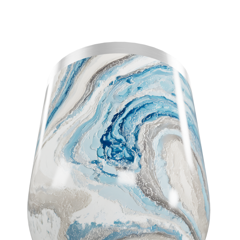 Copo Térmico Slim - Mármore Azul e Branco