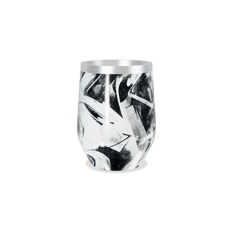 Copo Térmico Slim - Preto e Branco Aço Inox