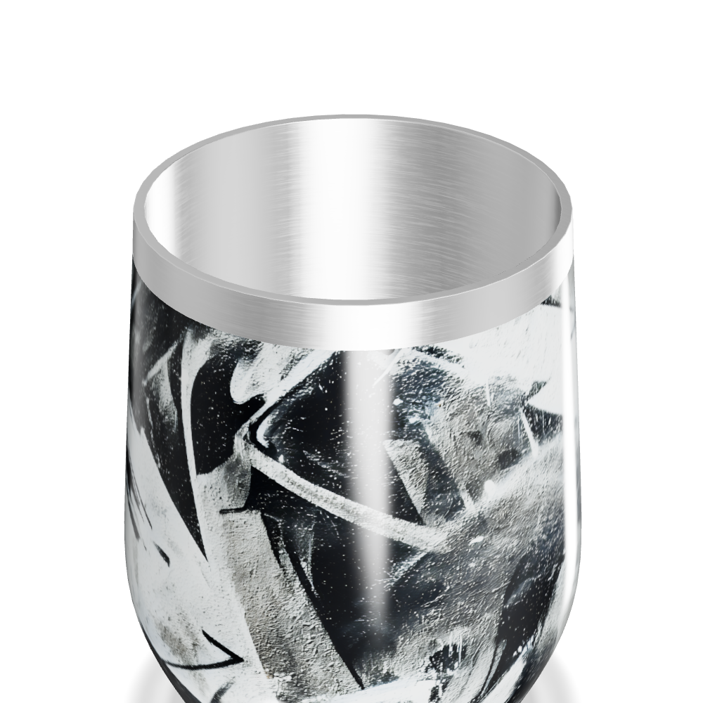 Copo Térmico Slim - Preto e Branco Aço Inox