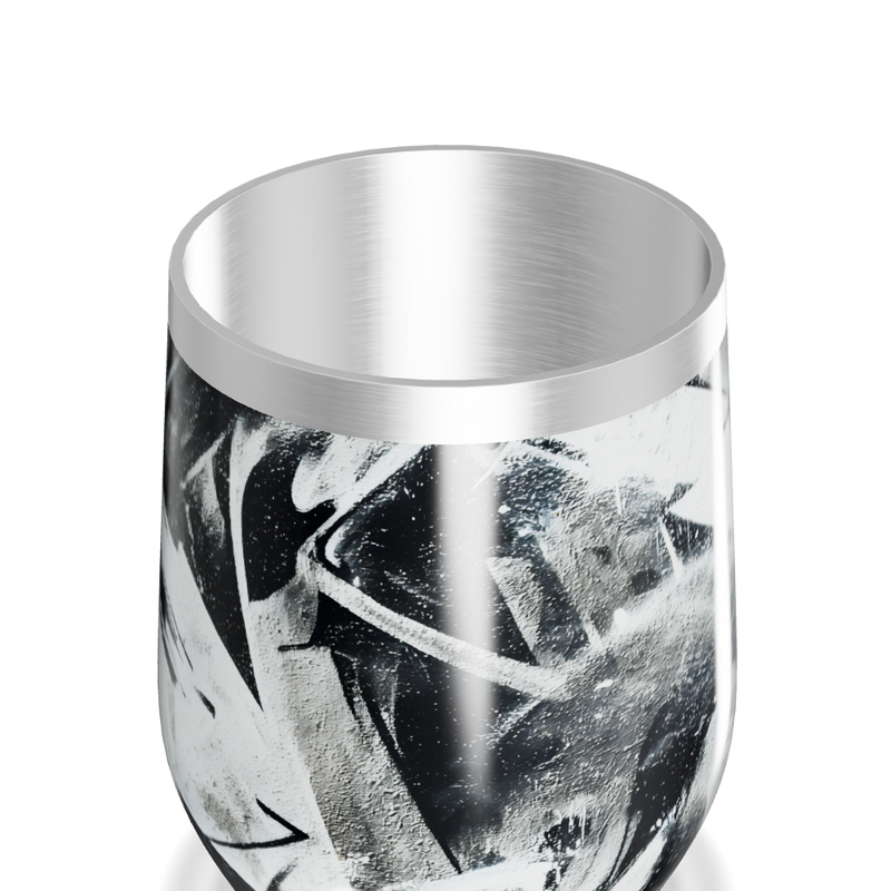 Copo Térmico Slim - Preto e Branco Aço Inox