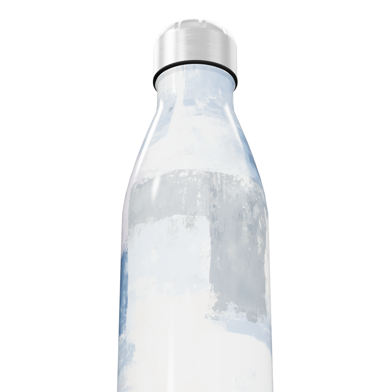 Garrafa Inox - Branco com efeito marmorizado