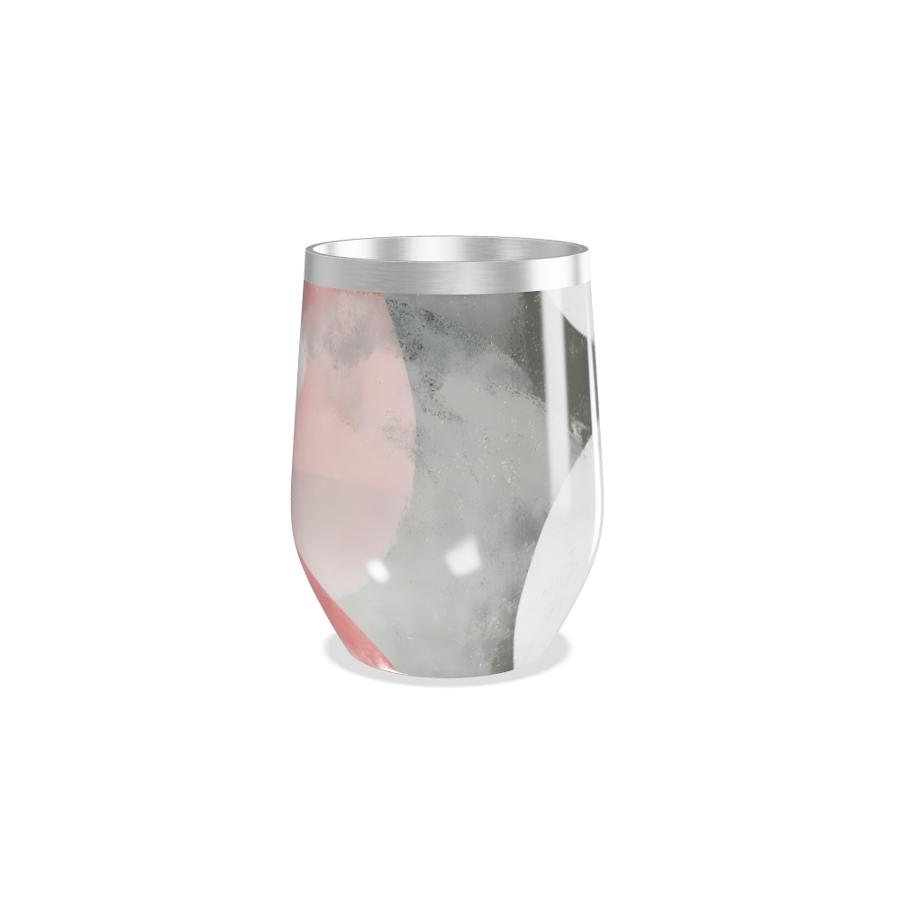 Copo Térmico Slim - Rosa com Estampa Abstrata