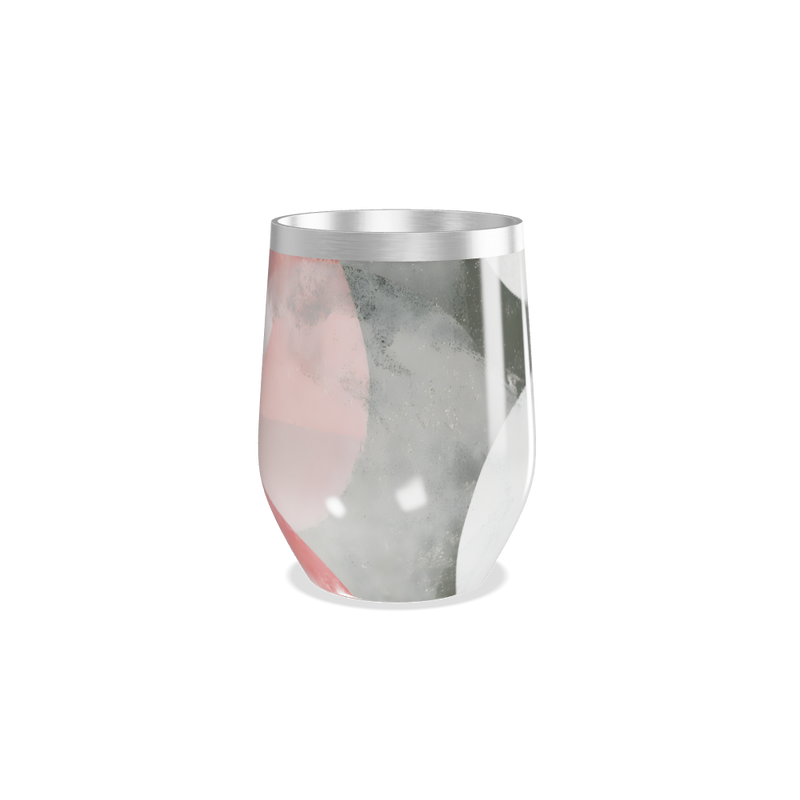 Copo Térmico Slim - Rosa com Estampa Abstrata