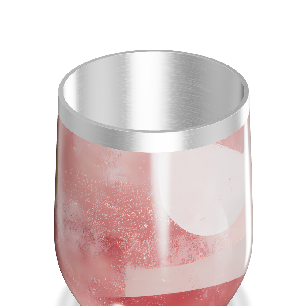 Copo Térmico Slim - Rosa com Estampa Abstrata