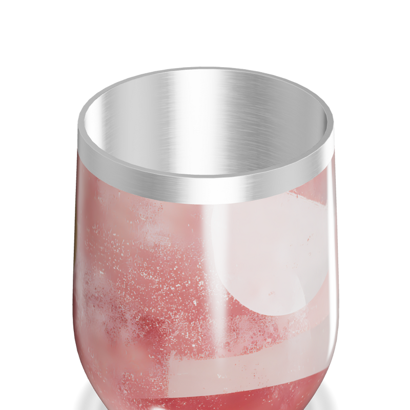 Copo Térmico Slim - Rosa com Estampa Abstrata