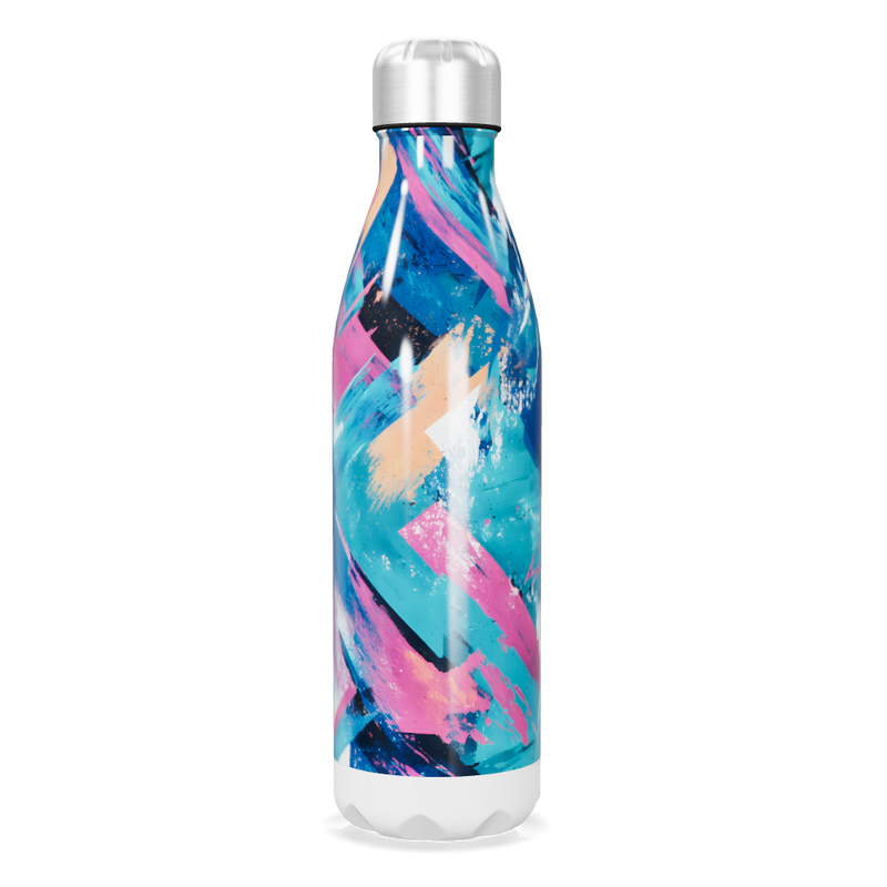 Garrafa Inox - Estampa Abstrata Colorida
