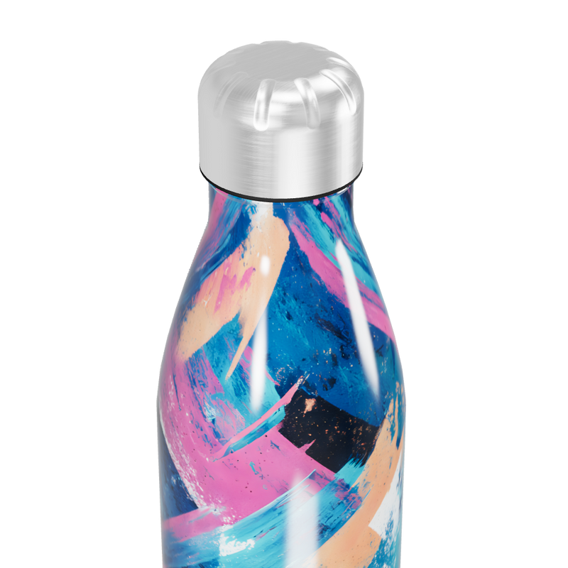 Garrafa Inox - Estampa Abstrata Colorida