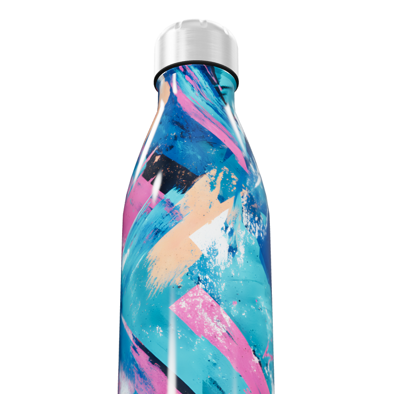 Garrafa Inox - Estampa Abstrata Colorida