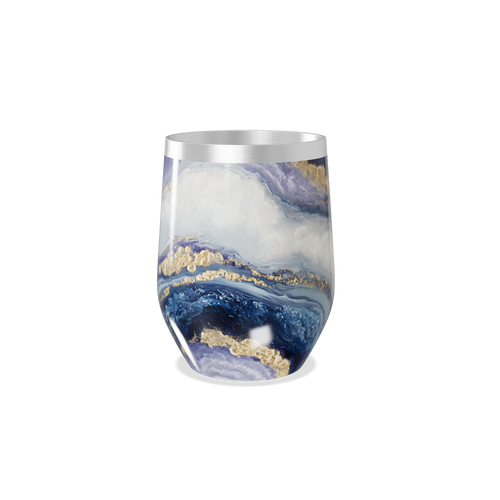 Copo Térmico Slim - Mármore Azul e Dourado