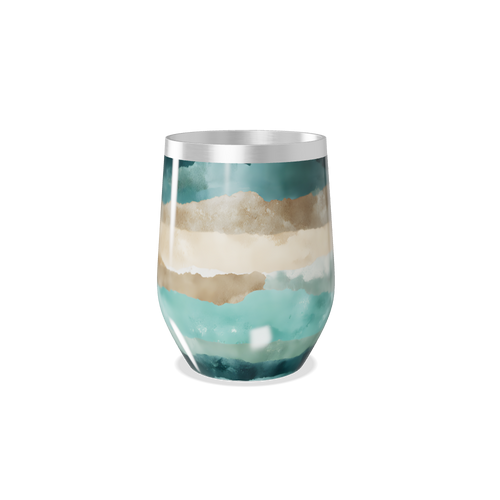 Copo Térmico Slim - Estampa Azul e Bege