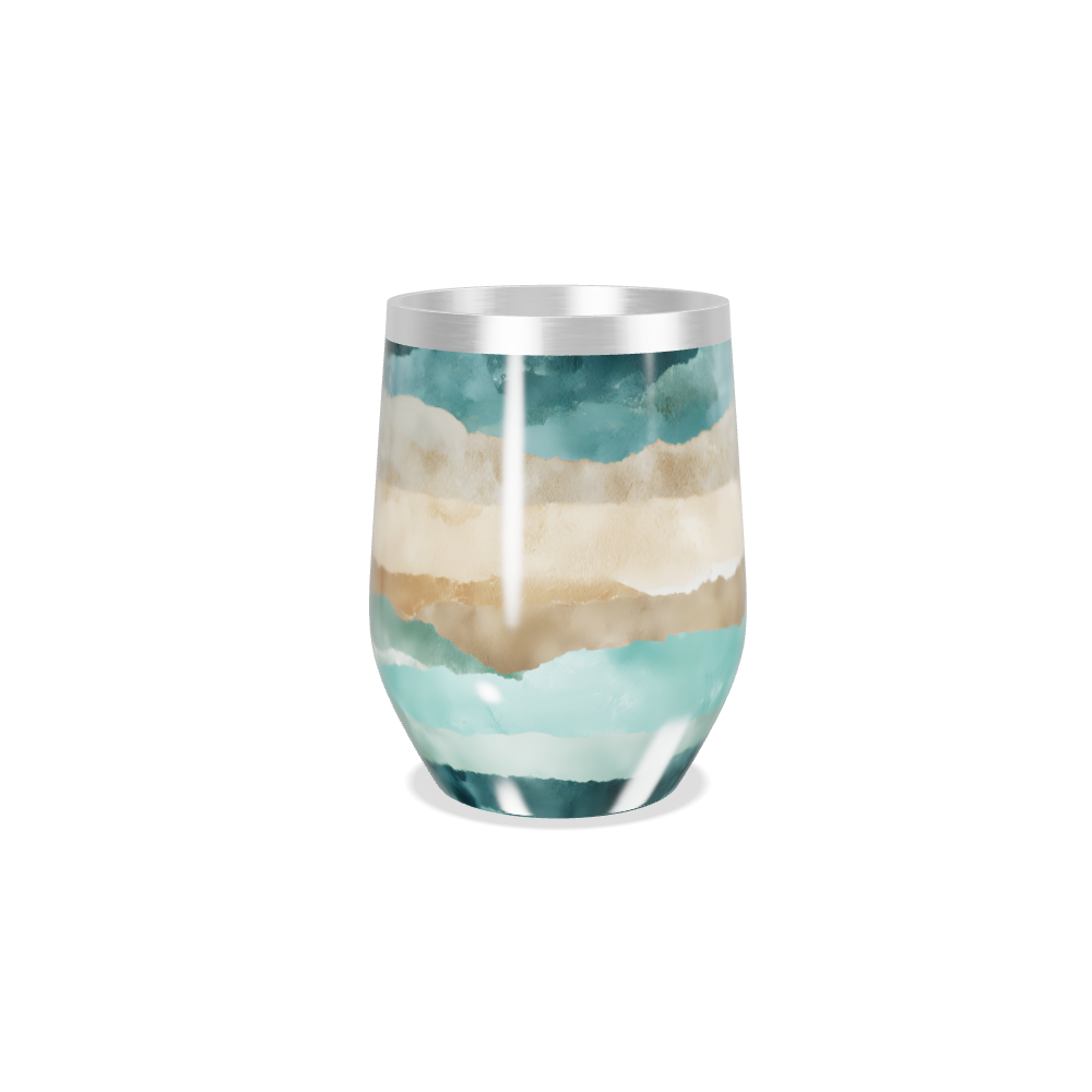 Copo Térmico Slim - Estampa Azul e Bege