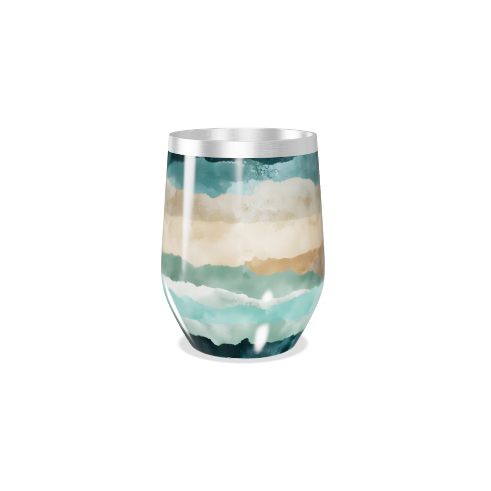 Copo Térmico Slim - Estampa Azul e Bege