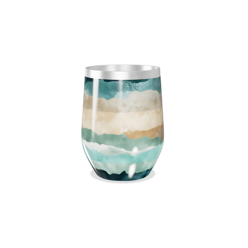 Copo Térmico Slim - Estampa Azul e Bege