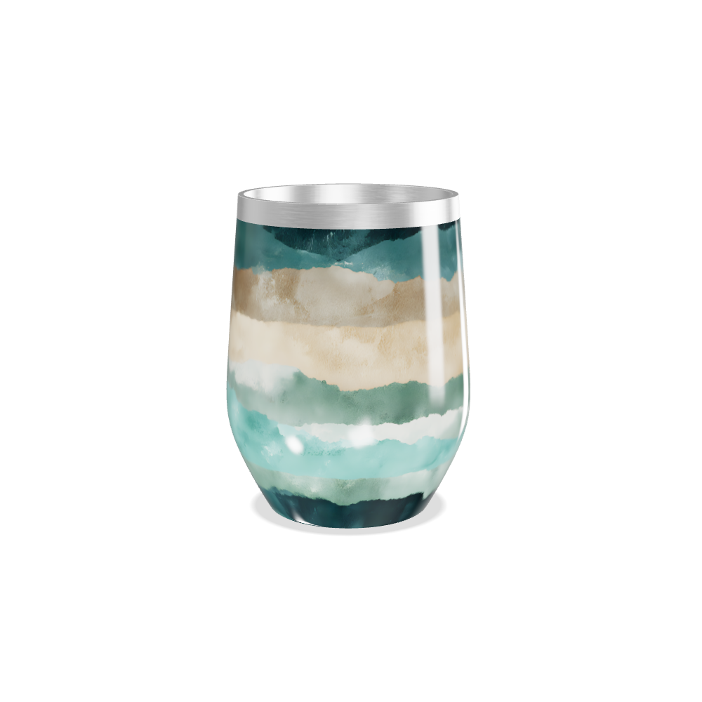 Copo Térmico Slim - Estampa Azul e Bege