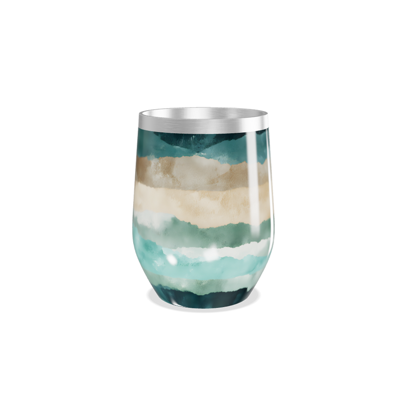 Copo Térmico Slim - Estampa Azul e Bege