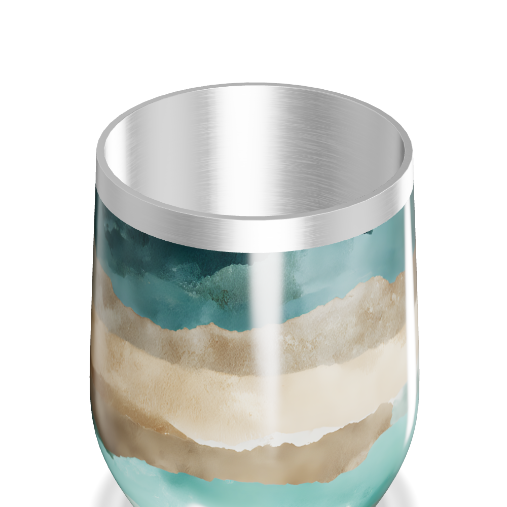 Copo Térmico Slim - Estampa Azul e Bege