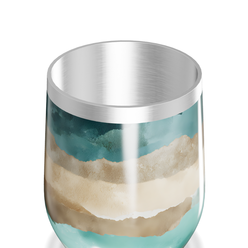 Copo Térmico Slim - Estampa Azul e Bege