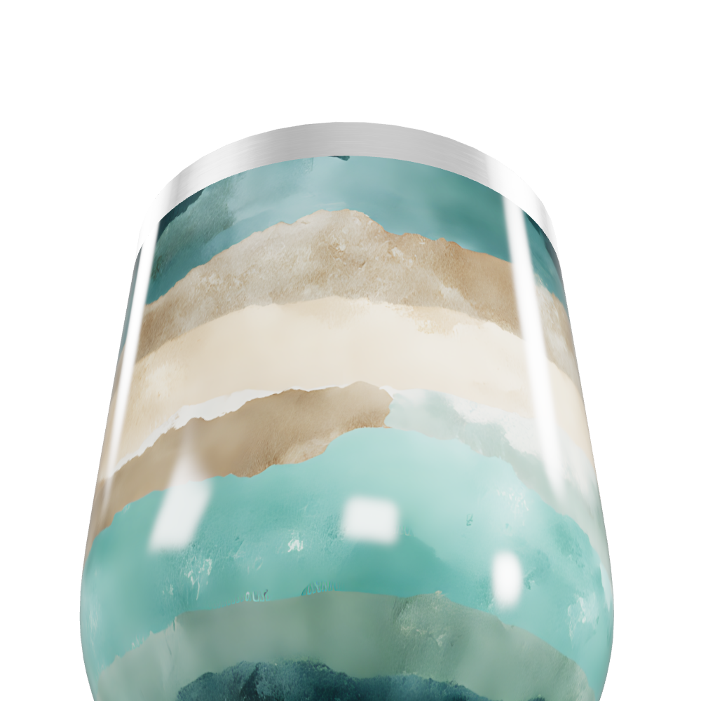 Copo Térmico Slim - Estampa Azul e Bege