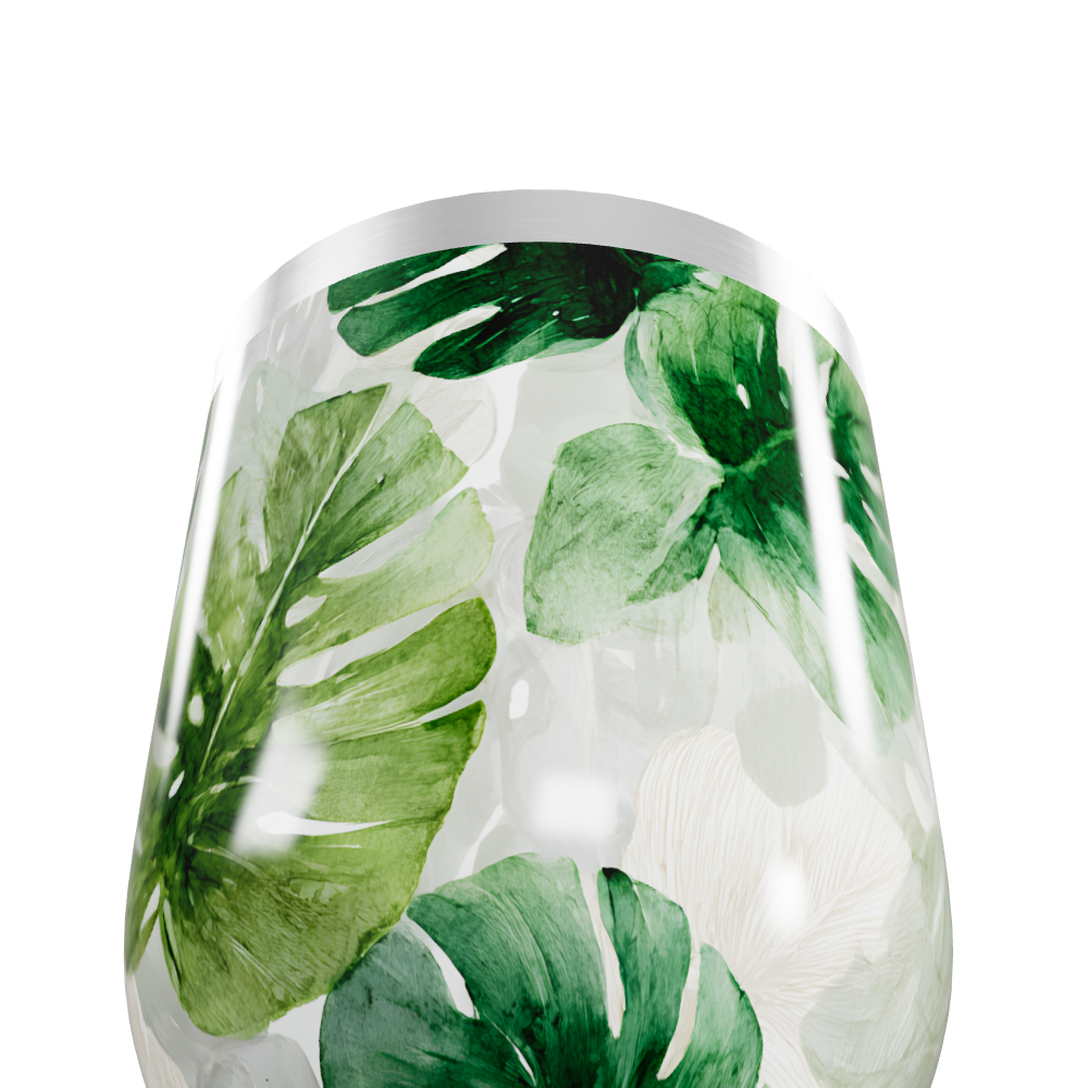 Copo Térmico Slim - Folhagens Verde Aço Inox