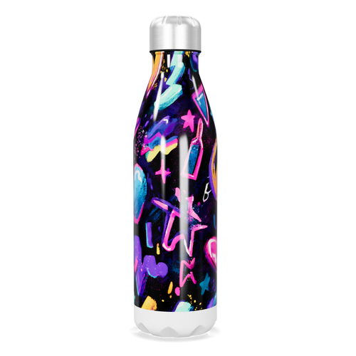 Garrafa Inox Estampada Neon 500ml