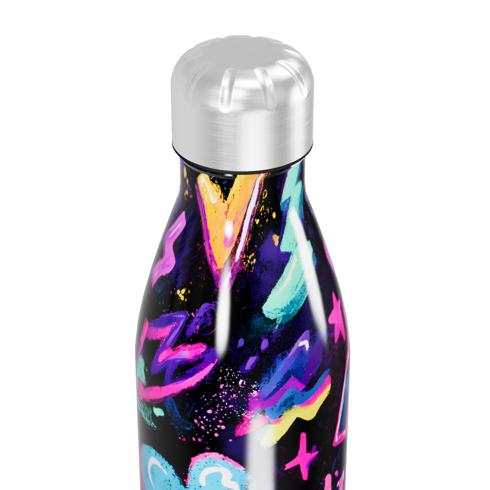 Garrafa Inox Estampada Neon 500ml