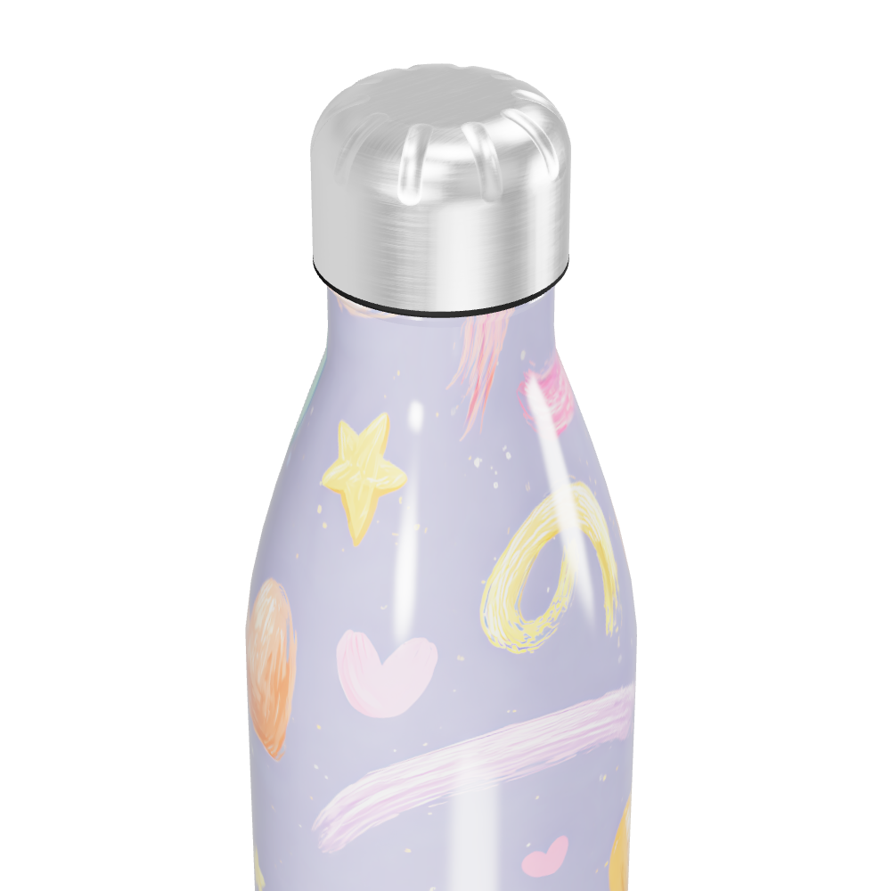 Garrafa Inox - Estampa Cores Pastel