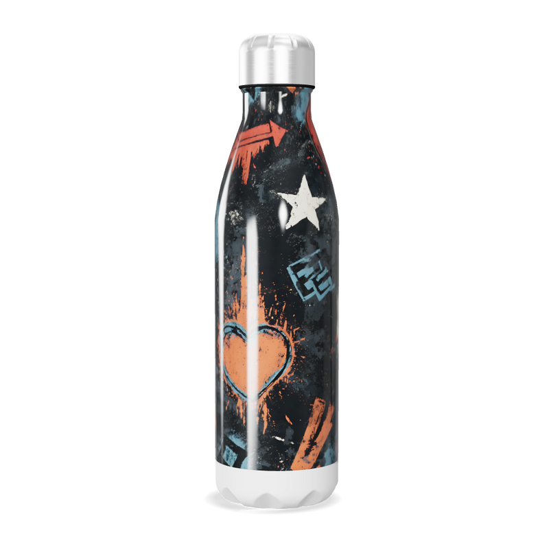 Garrafa Inox - Estampa Grafite Colorida