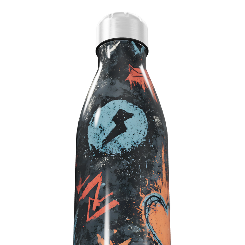 Garrafa Inox - Estampa Grafite Colorida