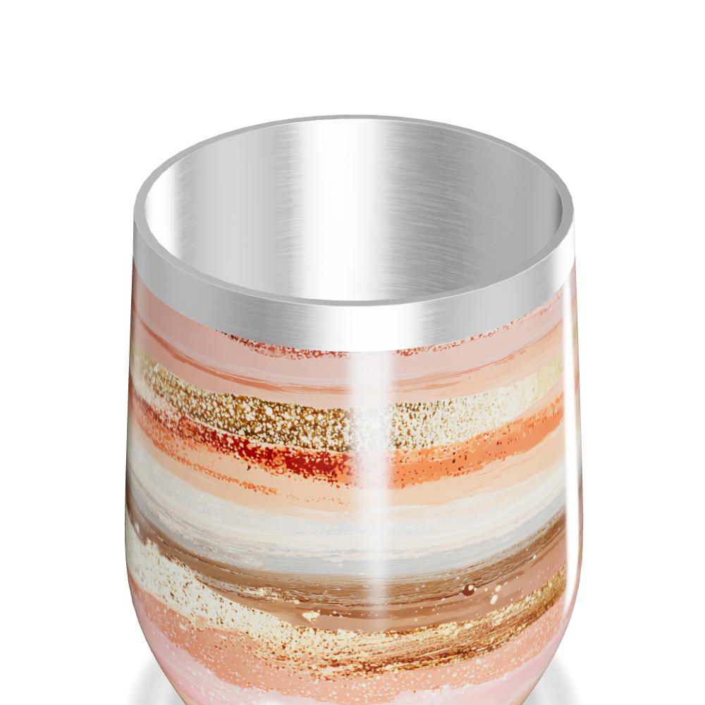 Copo Térmico Slim - Listrado Multicolorido Inox