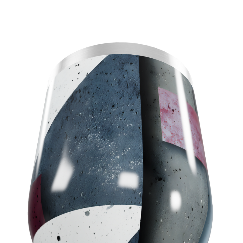 Copo Térmico Slim - Geométrico Azul e Cinza