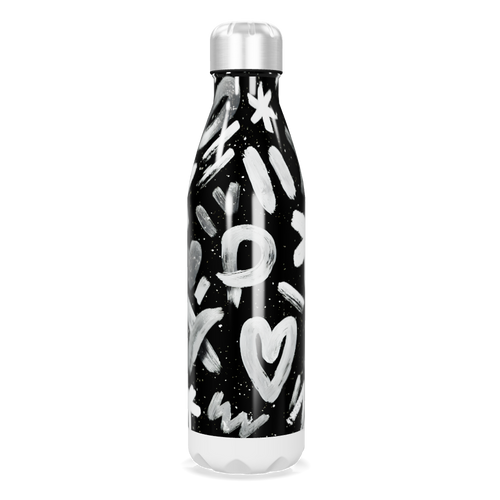 Garrafa Inox - Estampa Preta e Branca
