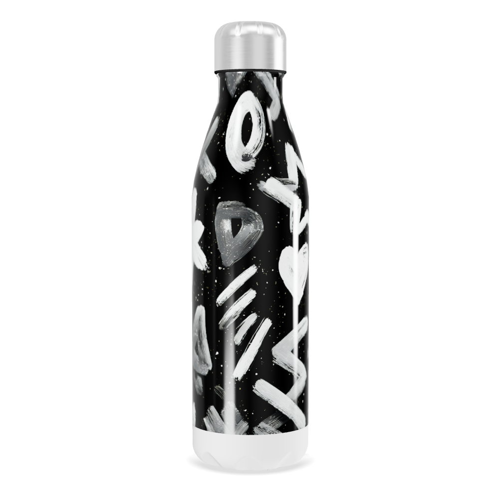 Garrafa Inox - Estampa Preta e Branca