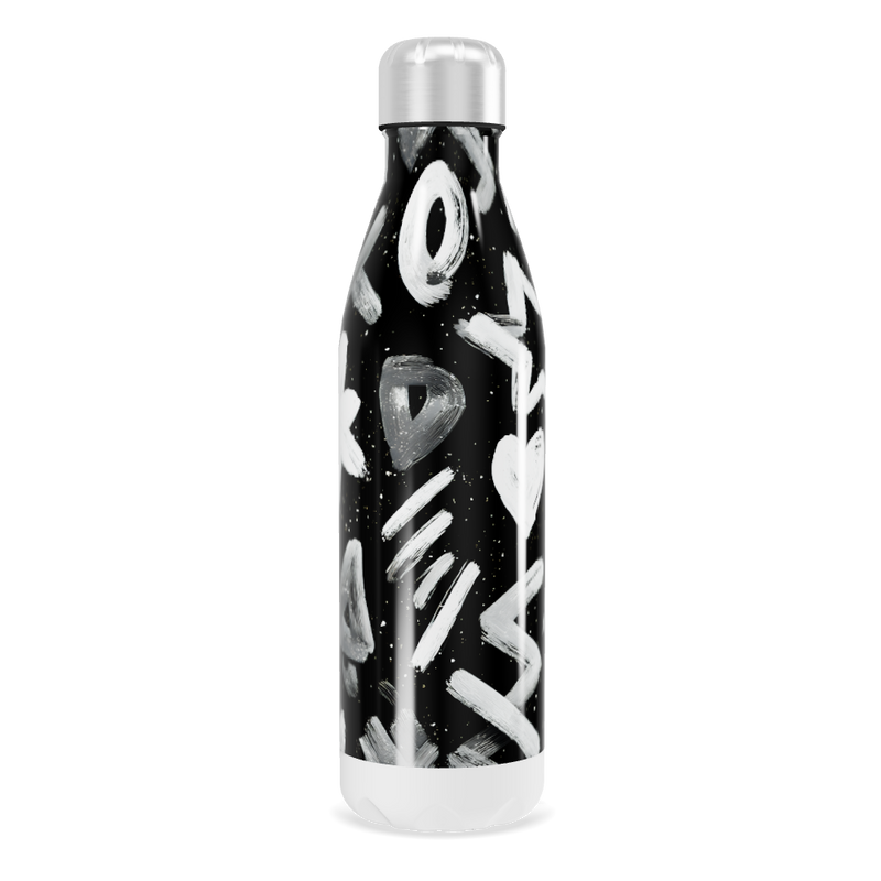 Garrafa Inox - Estampa Preta e Branca